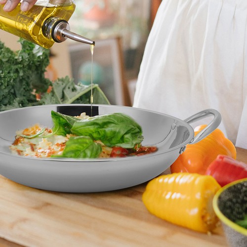 Cooking Wok Stainless Steel Pan Double Handle Kitchen Hot Pot Wear Resistant - 第 6/12 張圖片
