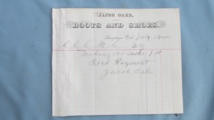 1880 Georgetown Colorado J. Oaks Boots & Shoes Billhead-Ore Sacks-Colo. Central