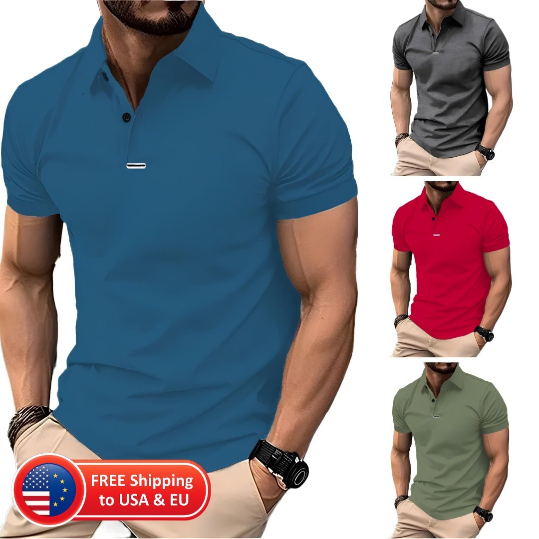 Camisa Roja Camisetas Polo Pullover De Moda Elegante Ropa Para Hombres Algodón