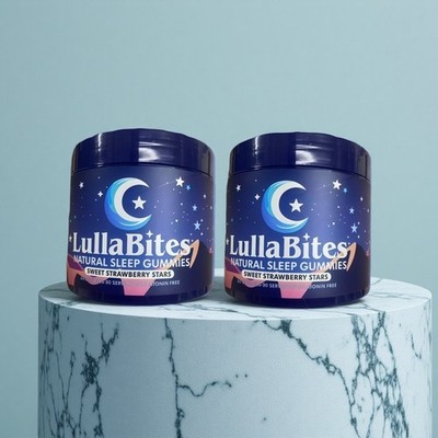 NEW 2 PCS LullaBites Natural Sleep Gummies Strawberry Stars Flavor 60 Gummies