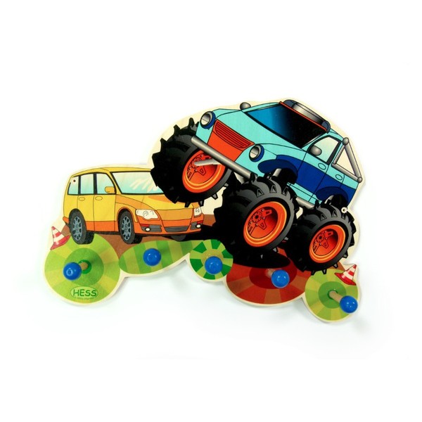 "Hess 30297 Kinder-Garderobe \"Monstertruck\" 5 Haken 38 Cm Erzgebirge"-image