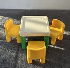 Vintage Little Tikes Kitchen Table Chairs Kitchen Furniture Dollhouse Size