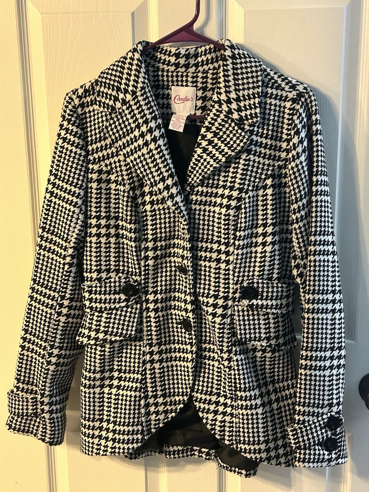 Candies Houndstooth Textured Structured Medium Ja… - image 1