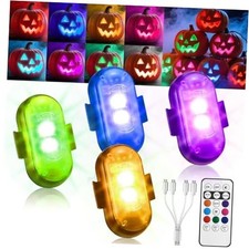Wireless LED Strobe Lights with Remote Control, Halloween Lights 8 Colors 4PCS
