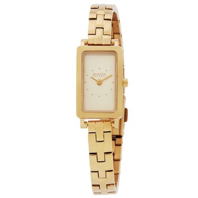 Skagen Hagen Micro Quartz Gold Dial Ladies Watch SKW3154