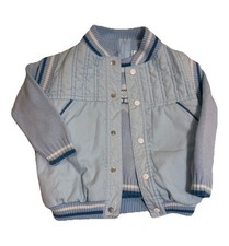 Vintage 70s 80s Toddler Baby Blue Sweater With Outer Vest Size 3 Toddler