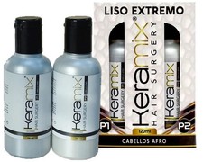 CIRUGIA CAPILAR KERAMIX ALISADOR LISO EXTREMO AFRO SIN FORMOL KIT 120ML
