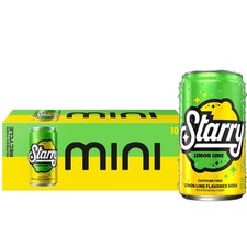 Starry Lemon Lime Flavored Mini Cans 7.5 Oz Pack of 10 Caffeine Free Drinks