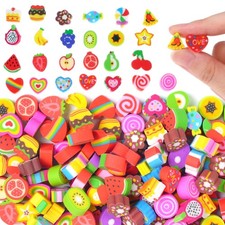 170Pcs Food Heart Mini Erasers Bulk Cute Fruit Cake Erasers School Pack for Kids