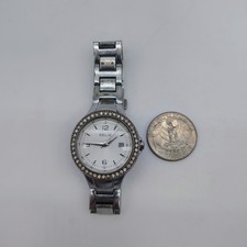 Relic Watch Women ZR12154 31mm Pave Crystal Silver Tone 30M Date NEW BATTERY
