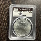 2017 $1 SILVER AMERICAN EAGLE ✪ PCGS MS-70 ✪JOHN MERCANTI SIGNED FIRST DAY ISSUE