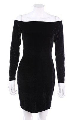 NLY ONE Kleid Damenkleid Samt L schwarz