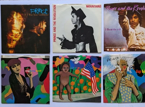 PRINCE AND THE REVOLUTION - Lot of 6 Vinyl 45 rpm "Mountains",  "Pop Life", + 4