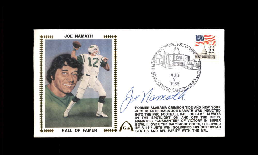 Joe Namath JSA Signed 1985 First Day Cover Cache FDC HOF Autograph