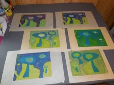 AX1 Abstract Impressionism Color Block Signed Alien Landscapes Alta Foster Lot