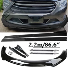 Front Bumper Lip Spoiler Side Skirts Rear Lip Glossy Black For Ford Focus RS