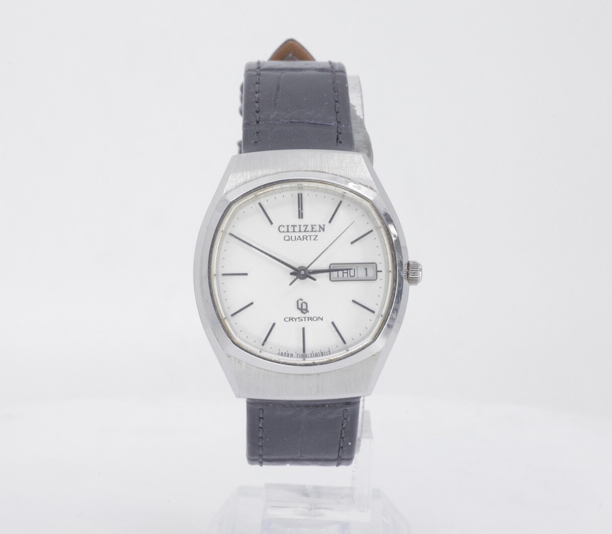 order Q4♡ Vintage Citizen Crystron 4-710029k Quartz Japan Men's Watch