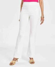 I.n.c. International Concepts Women's Bootcut Pull-on Jeans, Bright White 16