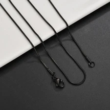 Stainless Steel Silver Gold Black Round Snake Chain Necklace Women Men 16-30''