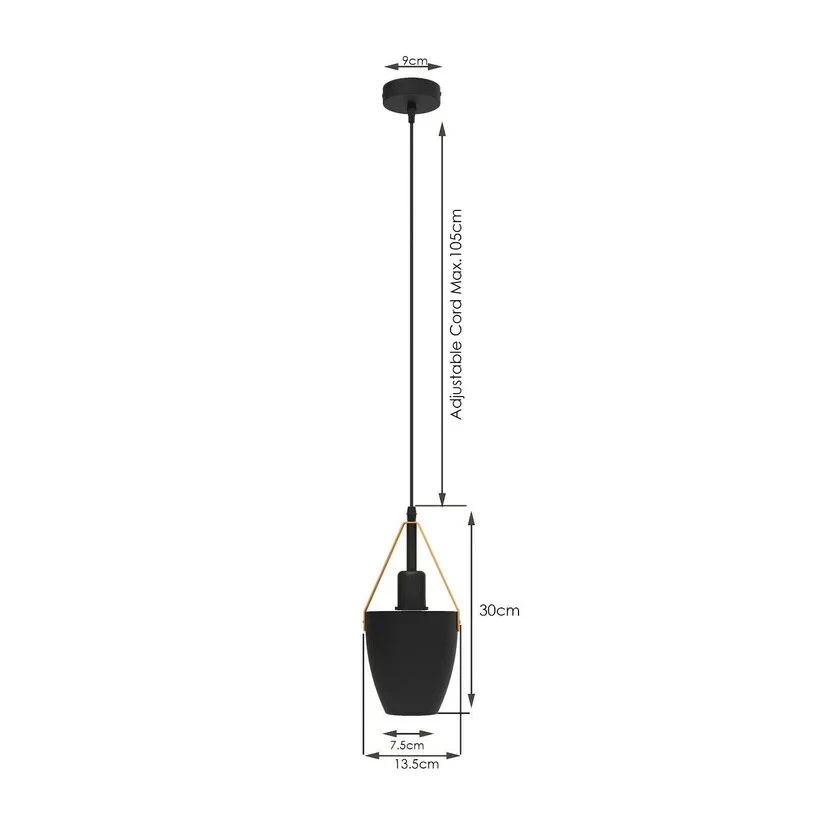 Black Industria Retro Vintage Kitchen Ceiling Pendant Light Hanging Lamp