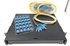 1U 24 Port 19" Rack Mount Fiber Enclosure Singlemode SC-UPC Kit w 4 x 3M 12 Stra