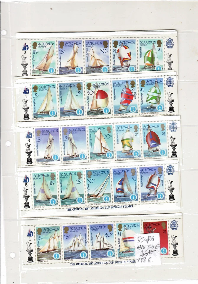 10 SERIES COMPLETES  50 VOILIERS AMERICA CUP 1987 COTE 500E - Photo 2/2