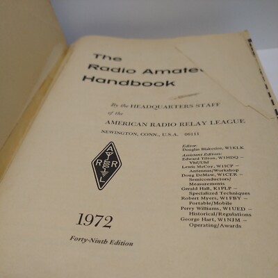 THE RADIO AMATEUR'S HANDBOOK 1972 Soft Cover Book 49th Edition | eBay