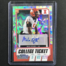 2021 Contenders Draft Picks Milo Eifler College Ticket Auto Cracked Ice 9/23
