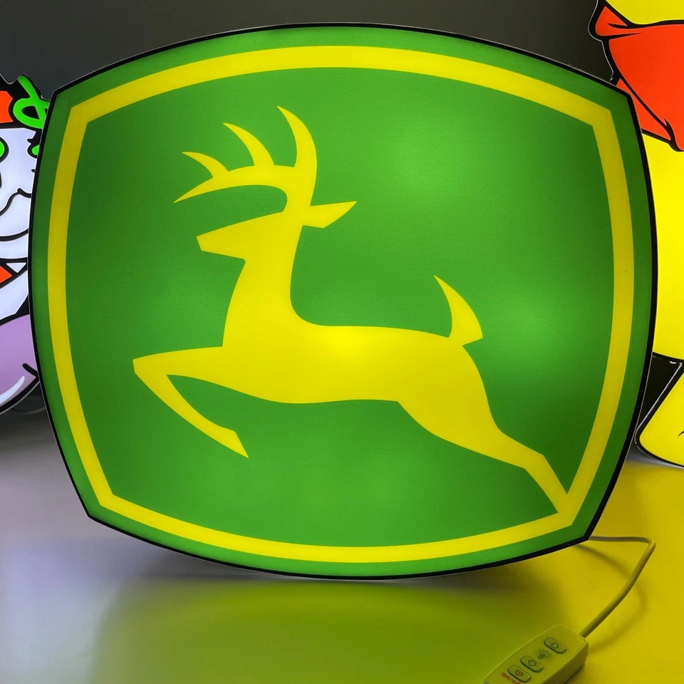 Letrero de neón John Deere con luz LED alimentado por USB regulable para garaje 18 pulgadas Foto 3 de 4