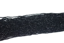 2-3MM Natural Black Tourmaline Faceted Round Gemstone Healing Beads 12" Jewelry