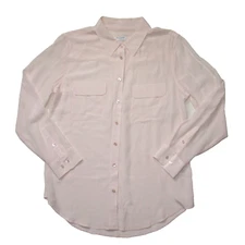 NWT Equipment Slim Signature in Lilac Snow Washed Silk Button Down Shirt L $214