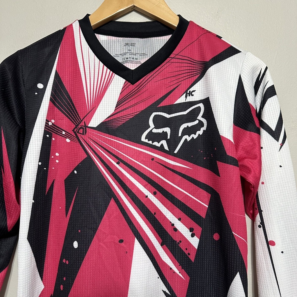 Youth Pink And Black Fox Jersey Fox Racing Shirt Youth Girls Boys