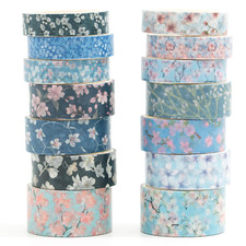 14 Rolls Sakura Washi Tape Set Flowers Arts Adhesive Tapes Cherry Blossom Decora