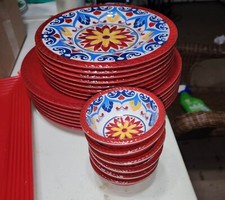 red hard plastic bowls Great doe Taco Tuesday set of 30