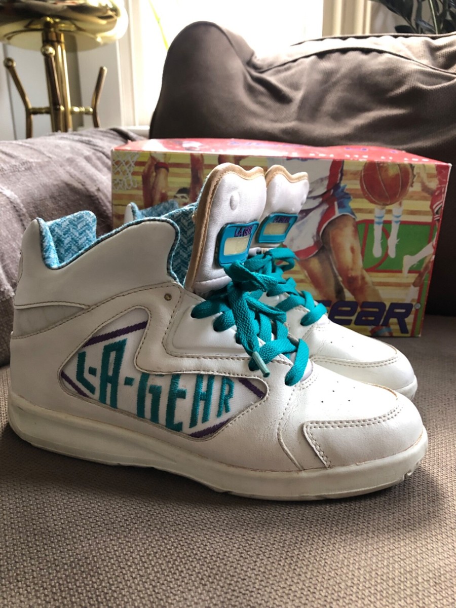 Original L.A Gear Vintage 90's Sneakers Size 8.5 Teal White LA