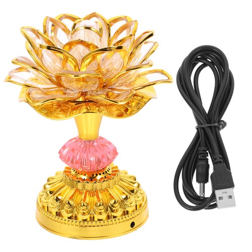 Night Lamp USB Colorful LED Lotus Lantern for Buddha Props eBay