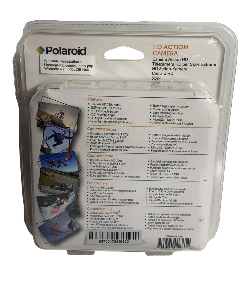 Polaroid - XS9 HD Waterproof Flash Memory Camcorder - White/Orange
