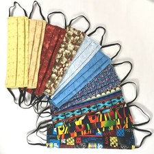 3 Pack LARGE Face Mask Cotton Reusable Washable Quality Handmade in USA Set Lot