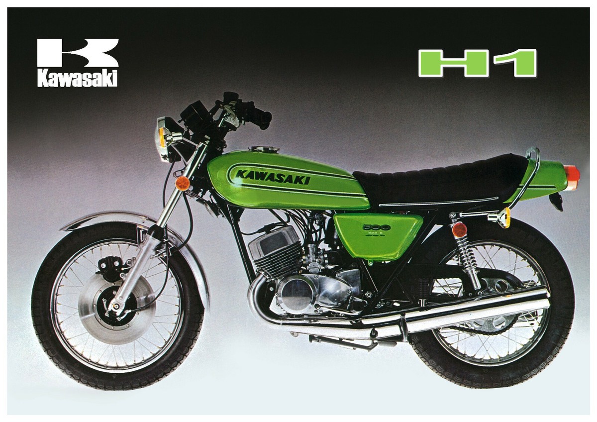 KAWASAKI Poster H1 Mach III 1973 500 Suitable to Frame H1D | eBay