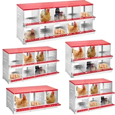 3/6/8/10 Hole Chicken Nesting Box Coop Egg Laying Box Roll Out Egg Collection
