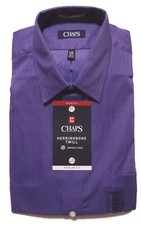 Chaps Men's Regular-Fit Button-Down Twill Dress Shirt Long Sleeves Purple NWT