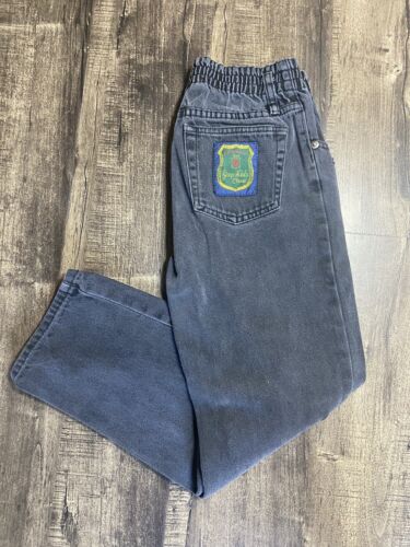 Vintage 1990s Gap Kids Boys 8 Years Denim Elastic Waist Jeans Black Wash - Picture 1 of 7