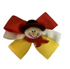 Fall Scarecrow  Bow Decor Alligator Hair Clip, 4.2  