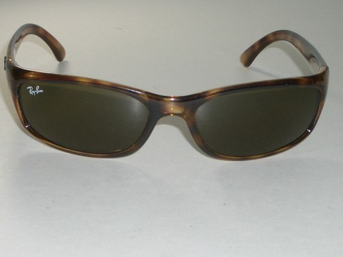 RAY-BAN RB4115 GLOSSY TORTOISE B15 BROWN SLEEK PREDATORS WRAP SUNGLASSES w/CASE - Picture 2 of 8