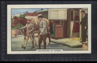 UNLOADING AT EPSOM - 80 + year old English Tobacco Card # 23