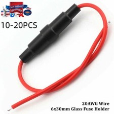 10/20PCS In-Line Fuse Holder Wire 20AWG Used For 6x30mm Glass Fuse Tube