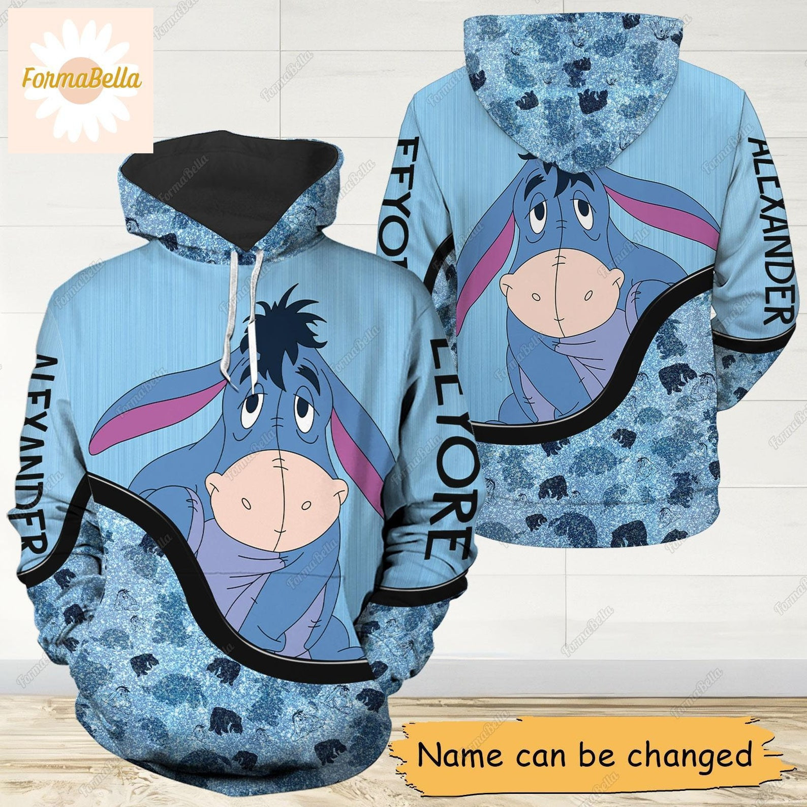 Personalized Disney Donkey Eeyore Winnie The Pooh 3D HOODIE US Size
