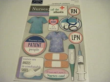 Scrapbooking Crafts KF Stickers Nurses Shots Thermometer Clothes RN LPN Band Aid