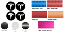 Tesla Model S/X/3/Y Wheel Center Cap Rim Logo Outer Decals Overlay Sticker Emble
