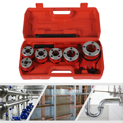 Tragbarer manueller Ratchet Pipe Thread Tool Set mit 6 Matrizen